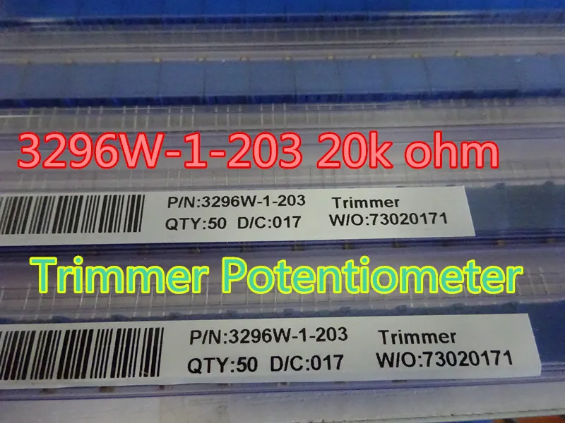 10pcs / lot Trim Pot Trimmer Potenziometro 3296W-1-203 3296W 203 20K Ohm Disponibile