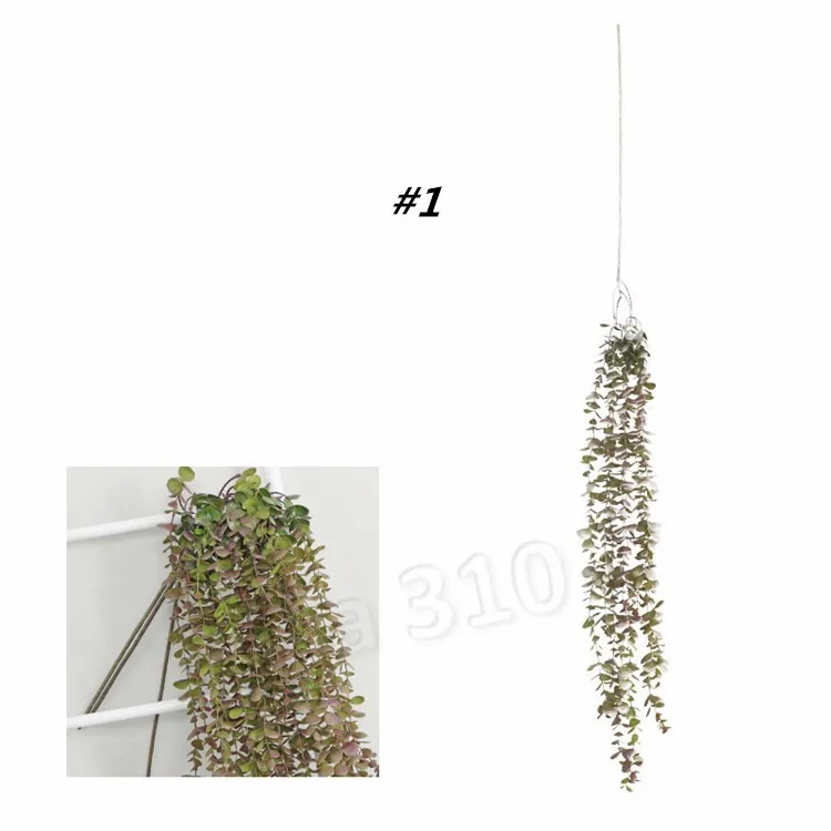 Sztuczny Kwiat Winorośli Fałszywy Silver Dolar Eukaliptus Wiszący Garland Greenery Roślina na Ślub Dekoracyjny Flowerst2i5618