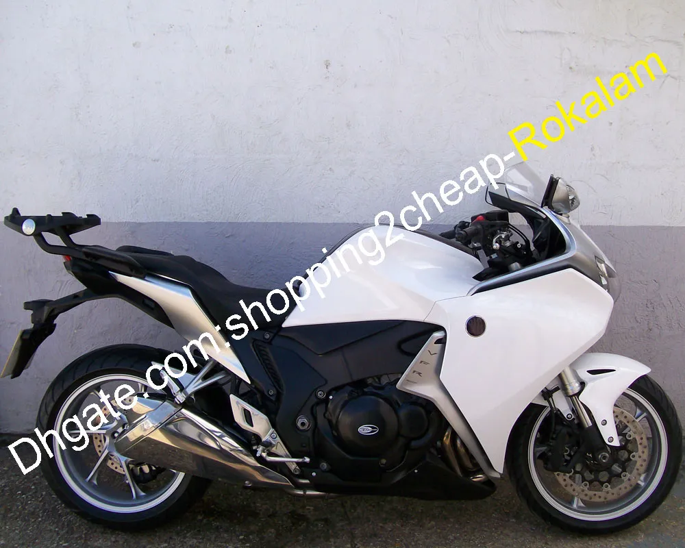 ホンダVFR1200 VFR 1200カウリングホワイトブラックシルバーABSボディワークオートバイフェアリング2011年2011年2011年2011年2012年（射出成形）