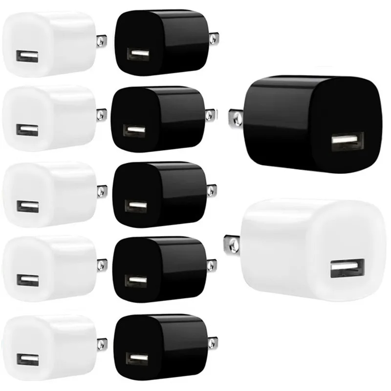 US AC Home Travel USB Wall Charger 5V 1A Power Adapter USB Actrgers for iPhone 15 12 13 14 Samsung Galaxy S6 S7 S20