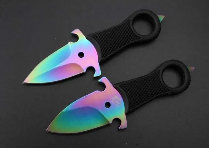 Zelf Deference War Wolf Hand Stab Push Mes 440 Blade Handvat Camping Tactische Mes EDC Messen Xmas PA Cadeau voor Man 1sets = 2PCS