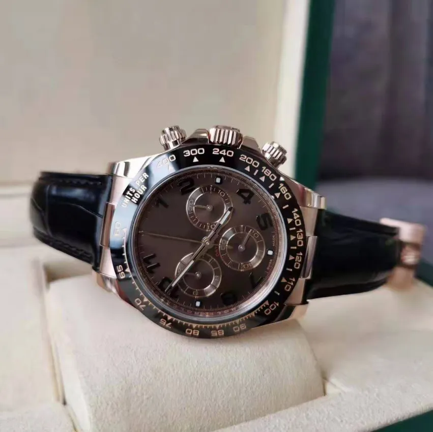 2021 Relógios de alta qualidade de alta qualidade Novos relógios masculinos Rare Chocolate Modelo 2813 Bezel Cerâmica Moalhas Mensagens Automáticas