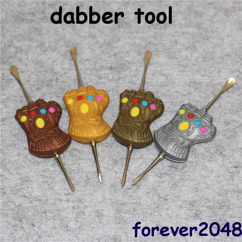 حار أدوات الشمع dabber مع قبضة سيليكون ملصقات الشمع جرة dab أداة ل الجافة عشب 120 ملليمتر الفضة أداة dabber