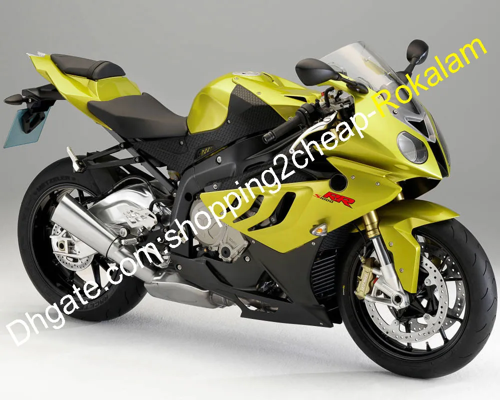 BMWカウリングS1000RR 2011年2011年2011年2011年2011年2011年2013年3月S1000 RRゴールドブラックオートバイフェアリングキット（射出成形）