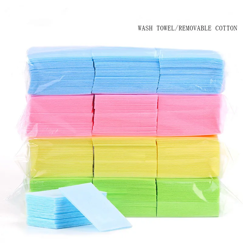 600 stks / zak Nagellak Remover Katoenen Pad Nail Wipe Napkins Manicure Pedicure Gelgereedschap Lintvrije doekjes Harde servetten