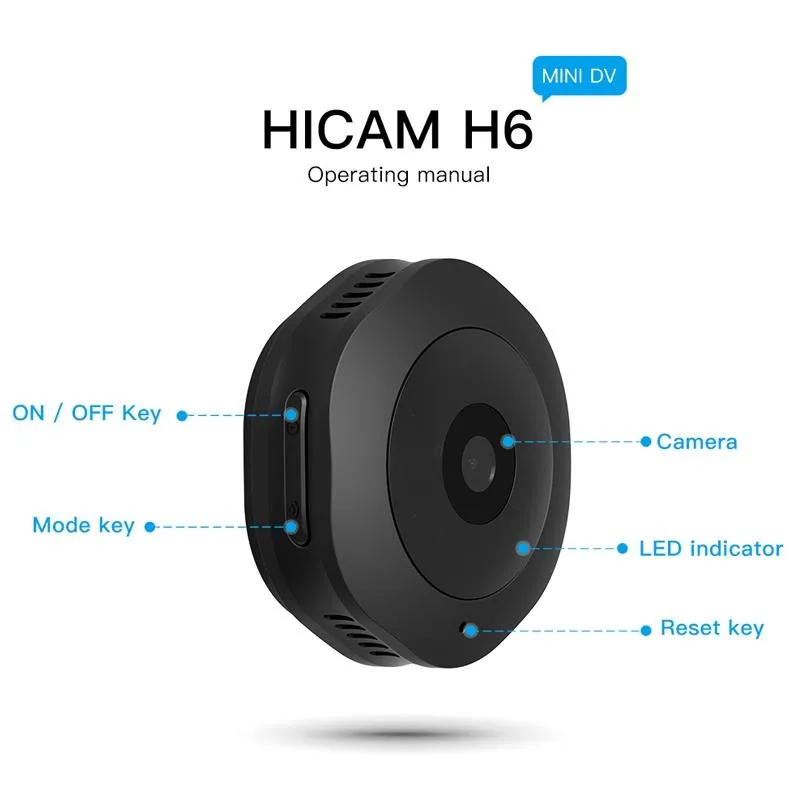 H6 HD 1080p cámara WIFI cámara de visión nocturna por infrarrojos IP al aire libre de detección de movimiento Sport DV portátil de casa en bicicleta mini cámara de seguridad DVR Cam