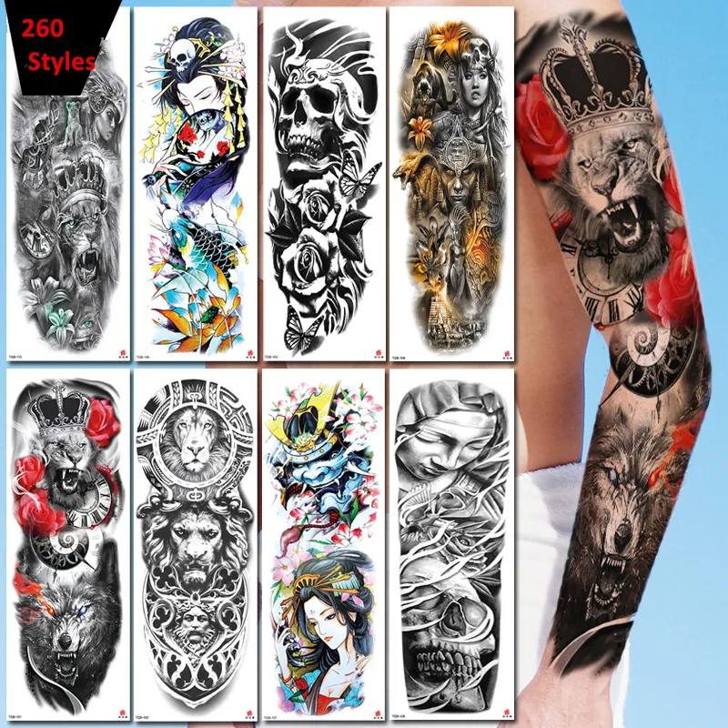 400 Styles full sleeves Temporary Tattoos 3d Waterproof Tattoo Sticker Body Art Arm stickers 48*17cm