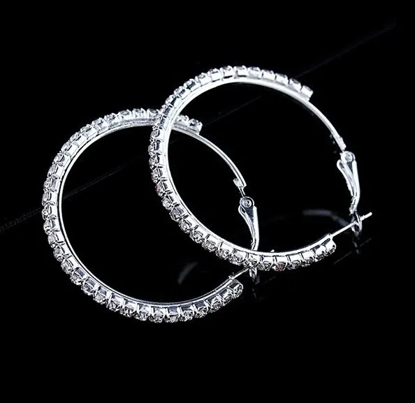 Designer earrings S925 Sterling Silver earring Hoop Circle Earring Jewelry Gifts Women Girls Trendy diamond 4.5cm specifically Crystal Stone