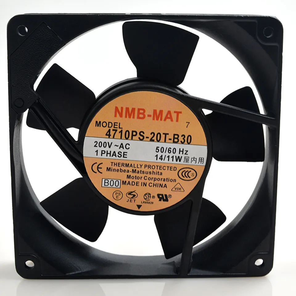 원래 NMB 4710PS-20T-B30 팬에 대 한 12025 120mm 120 * 120 * 25mm AC 200V 배기 팬 산업 축 방향 원심 팬