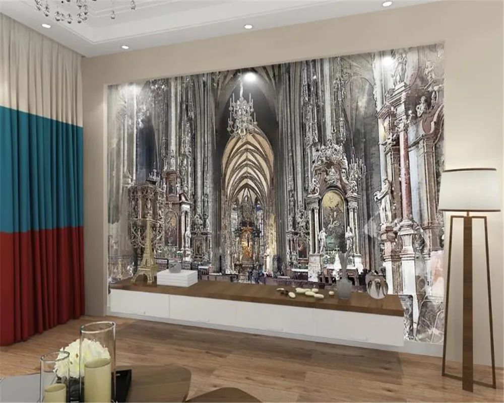 3d sovrum tapet modern nordisk helig kyrka landskap bakgrund vägg HD överlägsen interiör dekorationer tapeter