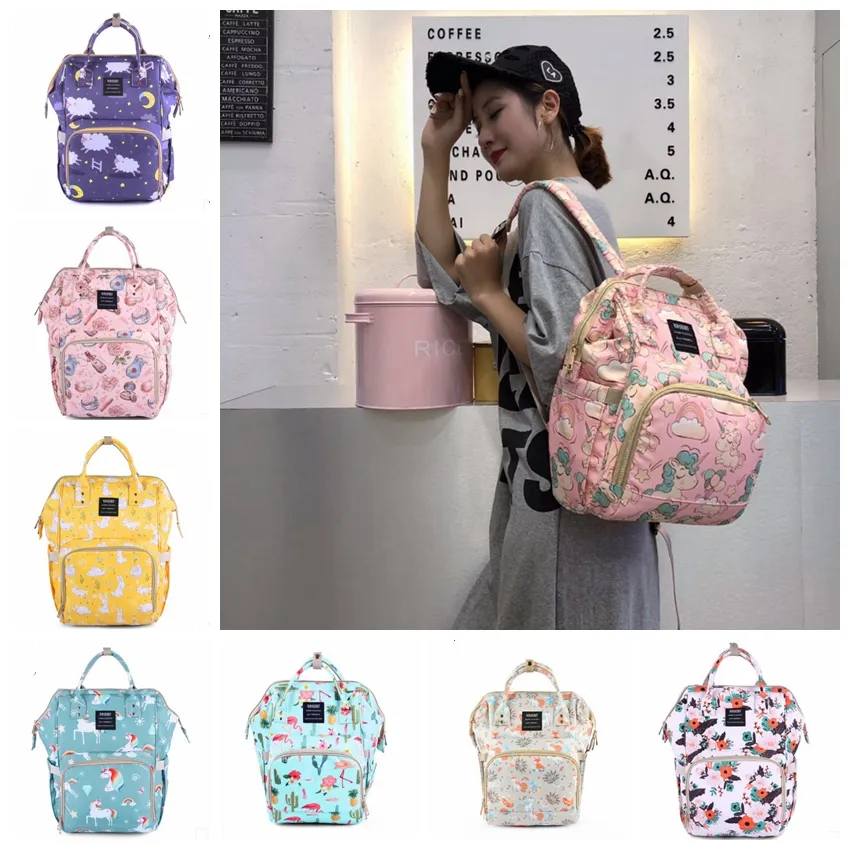 Diaper Bags Backpacks Brand Baby Diaper Bags Printed Nappy Maternity Backpack Designer Nursing Bag Baby Care Tote 15 Latest Designs DHW2553