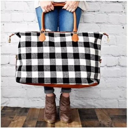 Buffalo check hotsell weekender bag