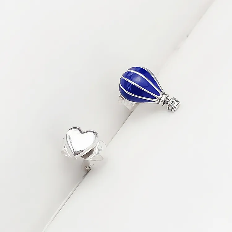 Orecchini A Bottone A Forma Di Cuore In Argento Sterling 925 Con Palloncino Blu Gioielli Di Design Feste Di Nozze Donne Con Scatola Al Dettaglio Di Lusso Da 5,37 € | DHgate