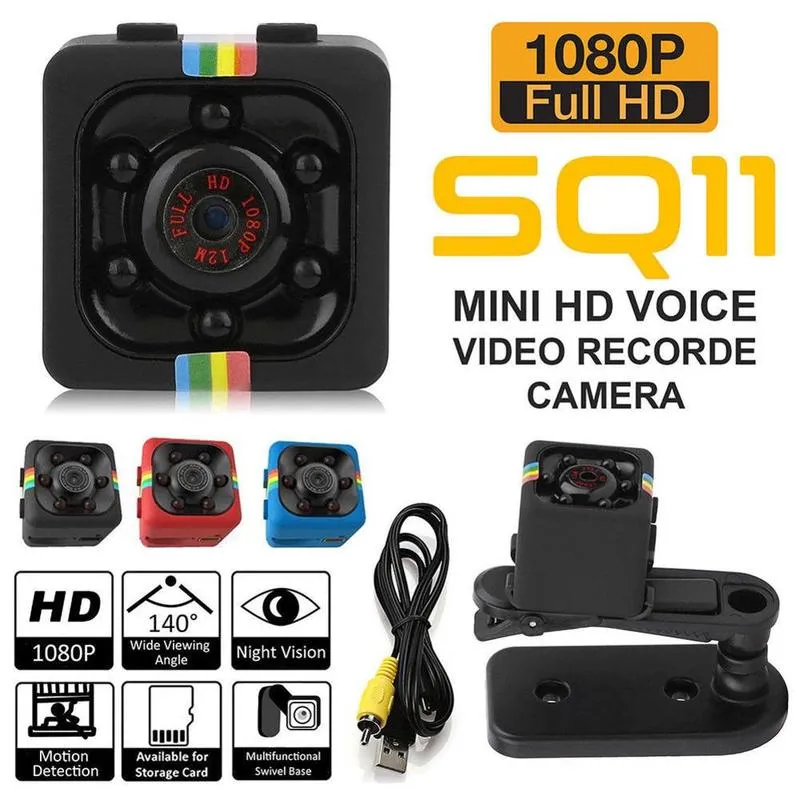 SQ11 Mini caméra 1080P caméra de sécurité de poche petites caméras de Sport Portable Sport DV détection de mouvement Vision nocturne voiture DVR caméra enregistreur