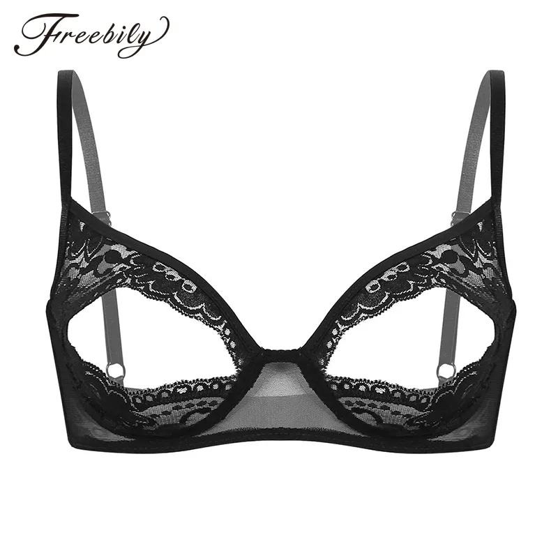 Women Lace Sexy Lingerie Erotic Costumes Open Bras Sissy Female
