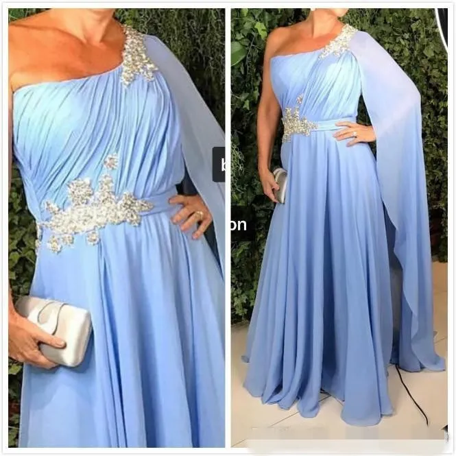 Elegant one shoulder Sheath Mother of the Bride Dress Lace Formal Gowns New Floor Length Custom Size Handmade Appliques Transparent Stunning