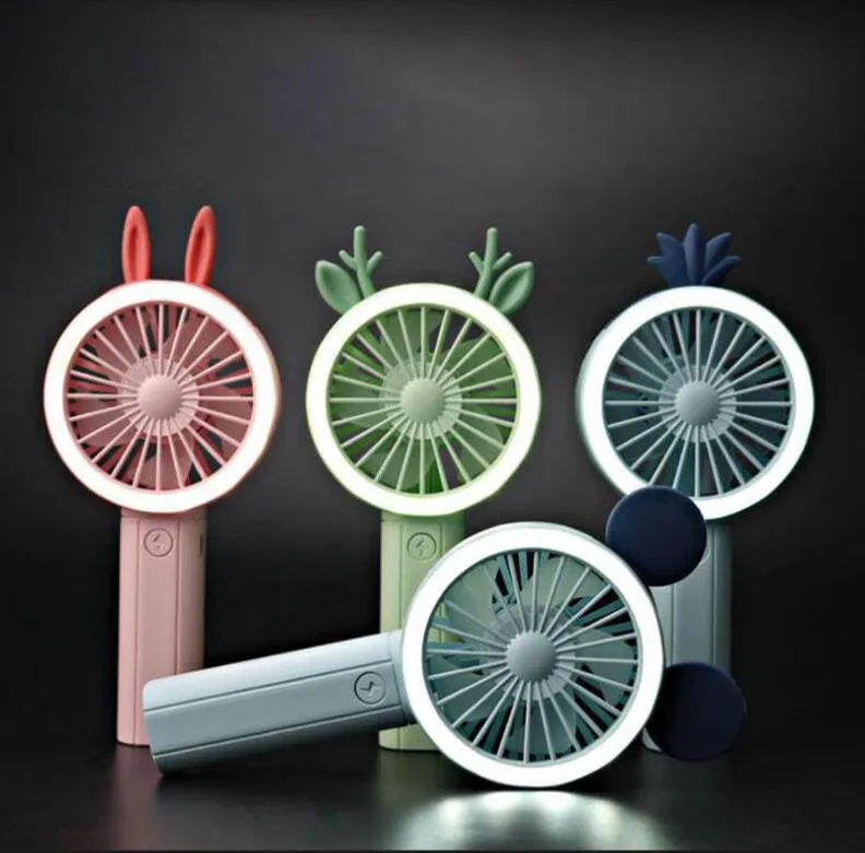 Bunny Night Light: Cartoon Animal Fan Rabbit & Deer Handheld USB ...