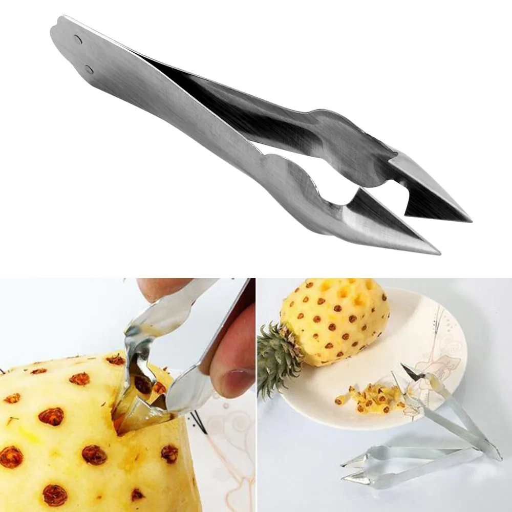 Preferenza 1 PZ In Acciaio Inox Creativo Ananas Pelapatate Facile Ananas Coltello Taglierina Corer Affettatrice Clip di Insalata di Frutta Strumenti