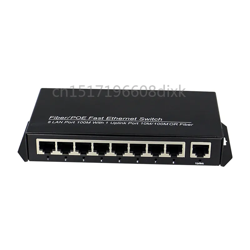Freeshipping 8 Porta 10 / 100M Poe Switch Rede de câmeras de rede compatíveis e Wireless AP Power IEEE 802.3AF (15.4W)