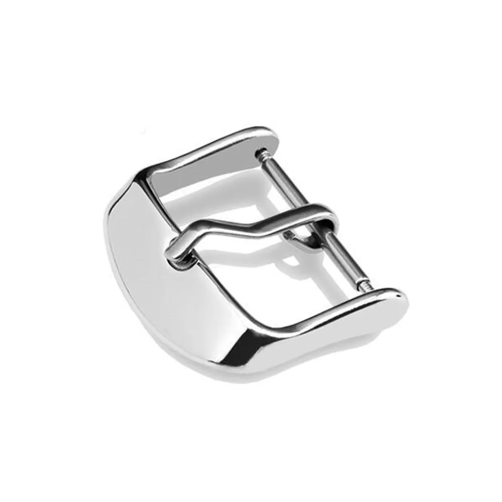 Resistente argento lucido orologio in acciaio inossidabile fibbia ad ardiglione Chiusura cinturino con barra a molla 10mm 12mm 14mm 16mm 18mm 20mm