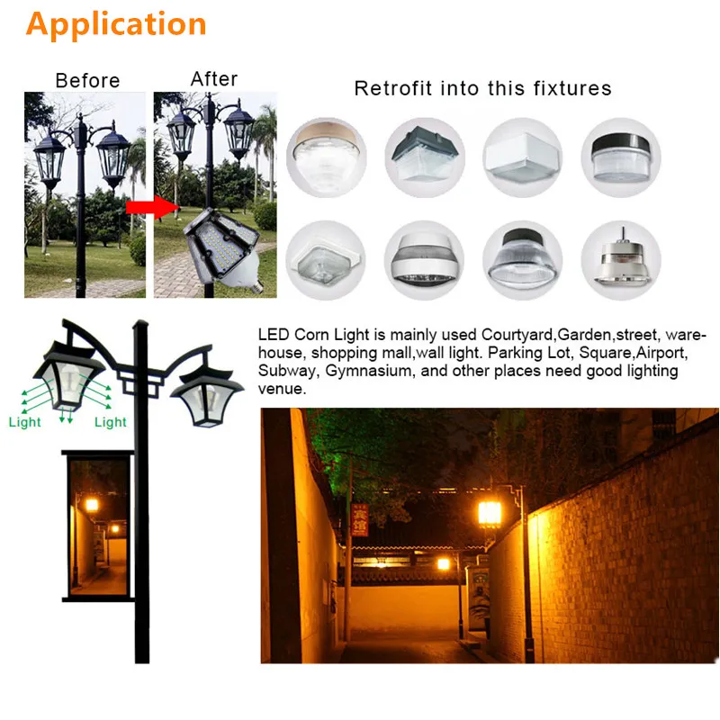 Topoch High Bay Retrofit Light 120lm / W 30W 40W 50W LED UL CE Listed CFL HID EXPERTRERING 100-277V För Canopy Parking Area Garden
