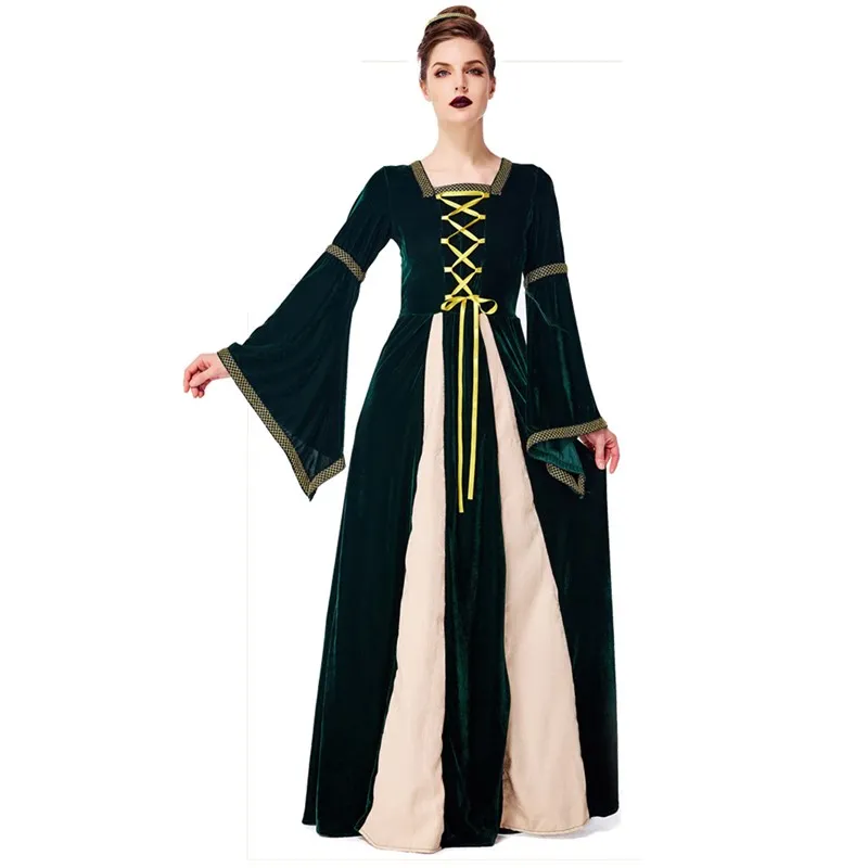 green emerald velvet dress Dark Green Jacquard Corset Dress main image 0
