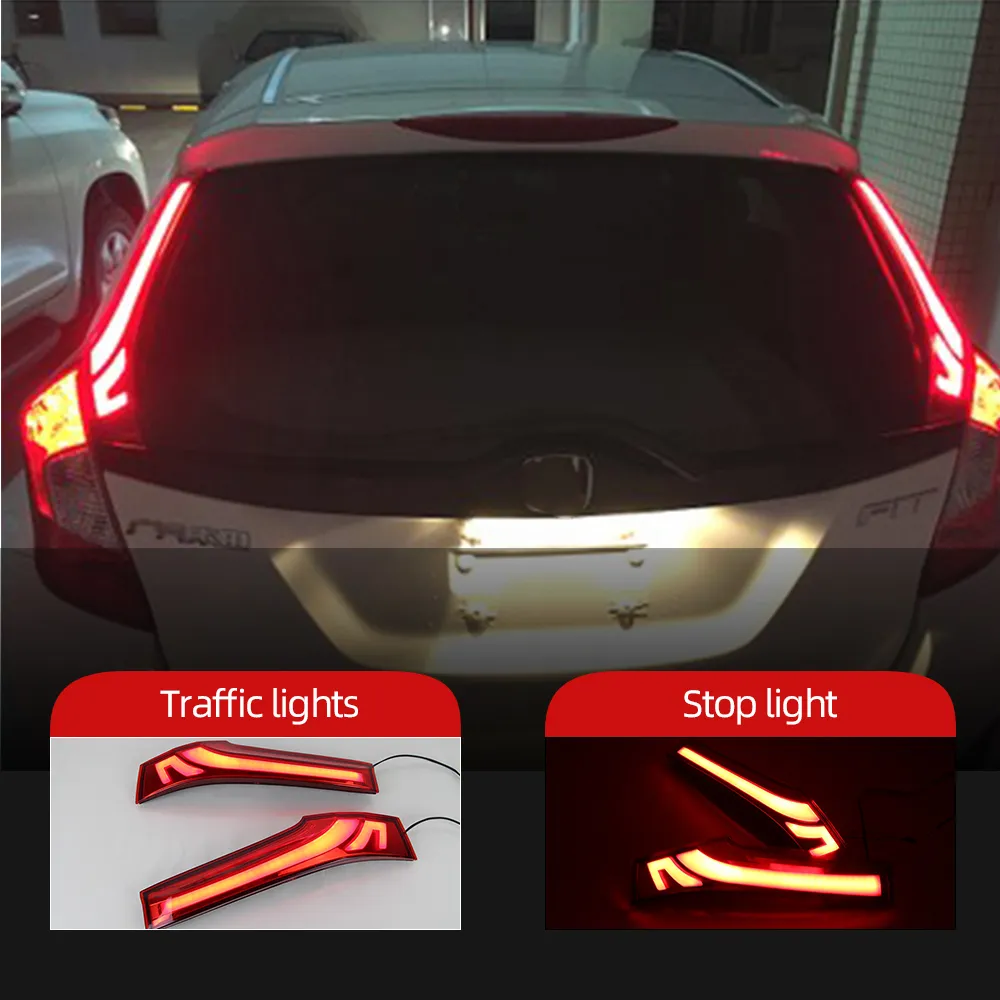 Car light For Honda Fit Jazz 2014 2015 2016 2017 2018 LED Rear Bumper tail light fog lamp Brake Lights