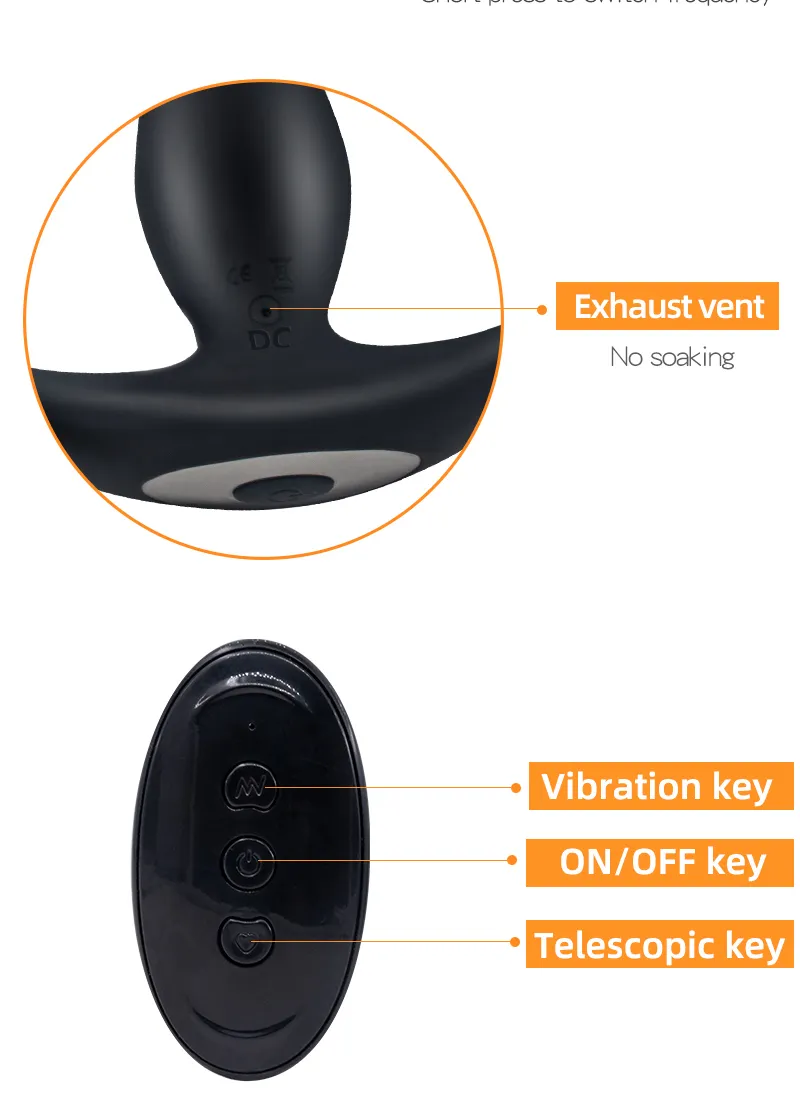Plug anale a spinta con telecomando per stimolazione prostatica_voghion.com