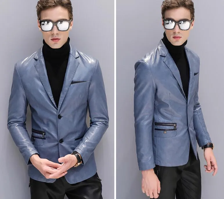 Mens Blue And Black Fur And Faux Leather Mens Coats And Jackets Perfect For Winter Formal Occasions And Casual Wear By A Top Brand From Chicwear 53.93 DHgate.Com