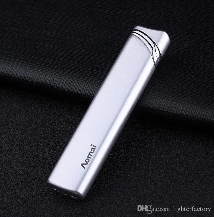 New Arrival Genuine Aomai Compact Jet Butane Lighter Torch Wind-proof Lighters Green Flame Fashion Men And Women Lighting Cigarette