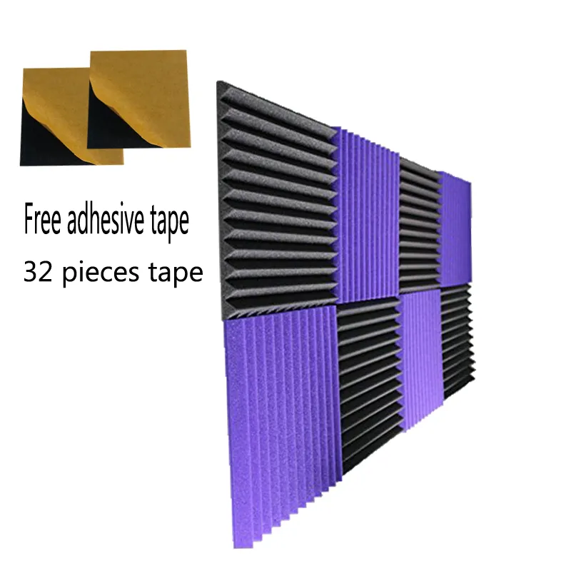 8-Piece Wedge Acoustic Foam Set: 12x12x1 Inch Sound Proofing Foam with ...