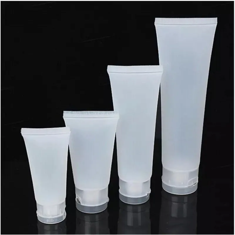wholesale 15ml 20ml 30ml 50ml 100ml Frosted Bottle Reusable Plastic Empty Cosmetic Soft Tubes Container Screw Flip Cap Lotion Shampoo Squeeze Bottle