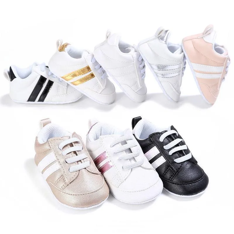 Baby Shoes PU Leather Sneakers Newborn Baby Crib Shoes Boys Girls Infant Toddler Soft Sole First Walkers