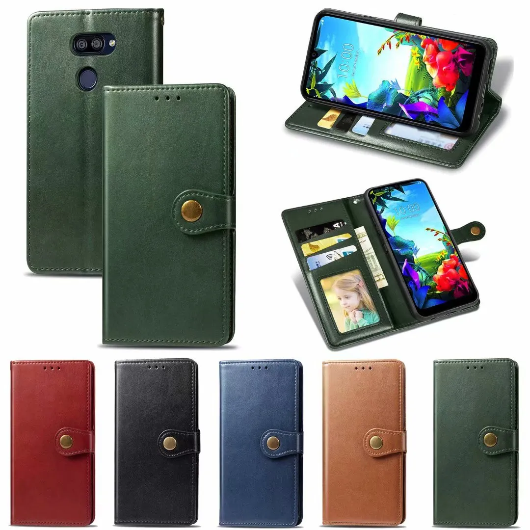 Vaka için LG K40 SCover Cüzdan Cases Kılıf İmitasyon Deri PU Deri Telefon Çanta çevirin Retro