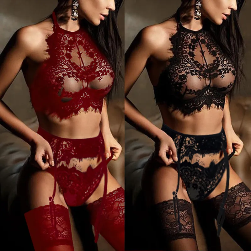 2019 Nya kvinnor Sexy-Underkläder Nightwear Sleepwear Dress Babydoll Lace G-String Underkläder