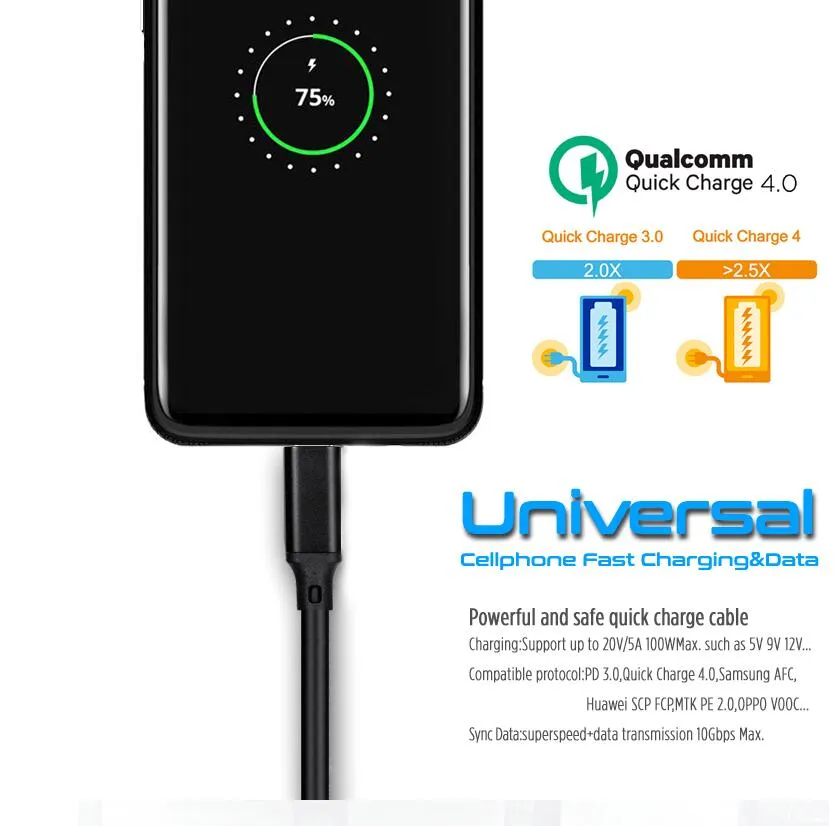 Set 3 Cavi USB-C Ricarica Rapida 60W (1m, 1.8m, 3m) - Nylon Intrecciato, Alluminio - Per Samsung, IPhone 15, Google Pixel - 3