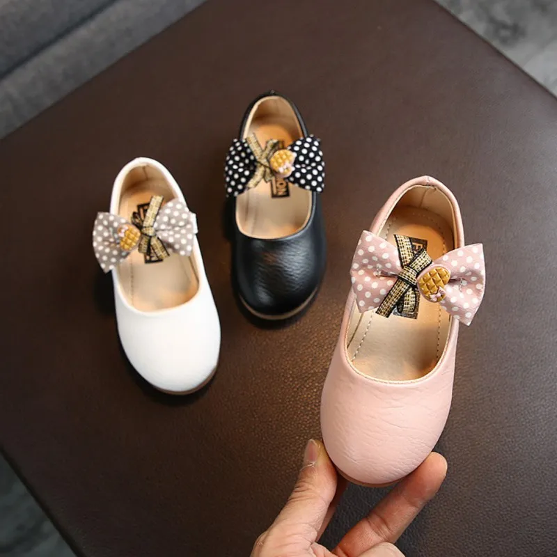 Cute Princess Baby Shoes with Bow for Girls Solid Crib Babe Style