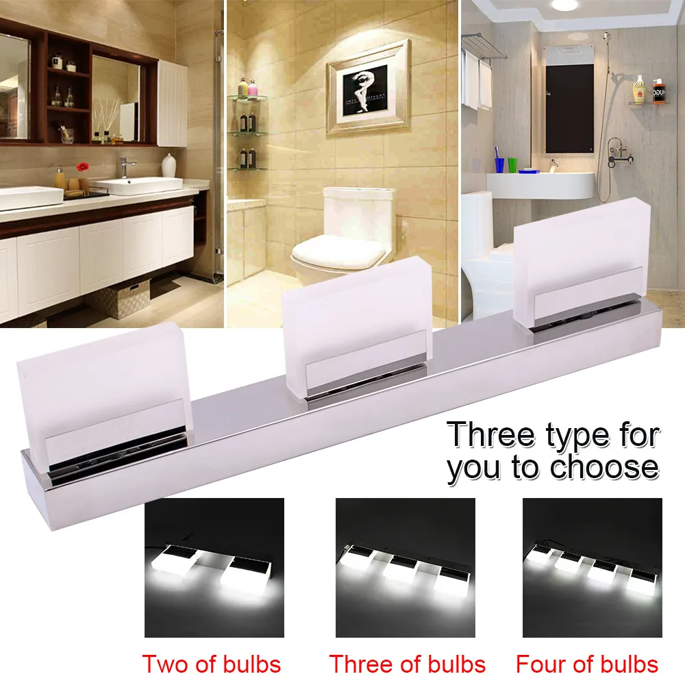 Mirrors Wall Lamps LED Lights 9W 12W Acrylic Bathroom Lamp White Light Silver