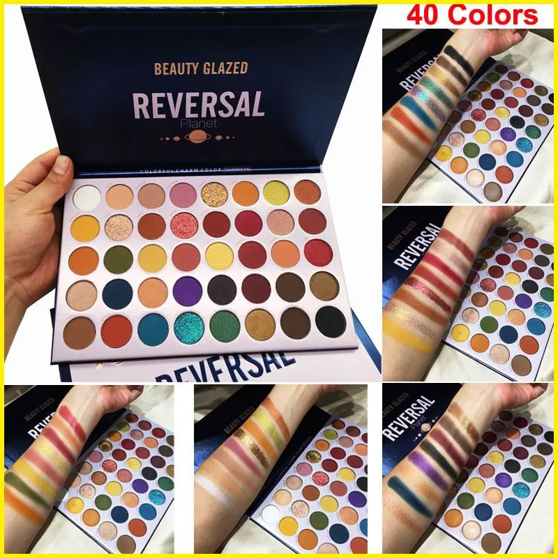 La più recente bellezza Glazed Eye shadow Palette Makeup Eyeshadow Reversal Planet 40 colori Shimmer Matte Nude Glitter Eyeshadow Cosmetici di marca caldi