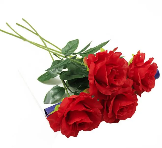 Hemdekoration Artificial Fake Rose Flower Single Branch Simulation Flower Rose Silk Single Rose Simulation Flower WY891