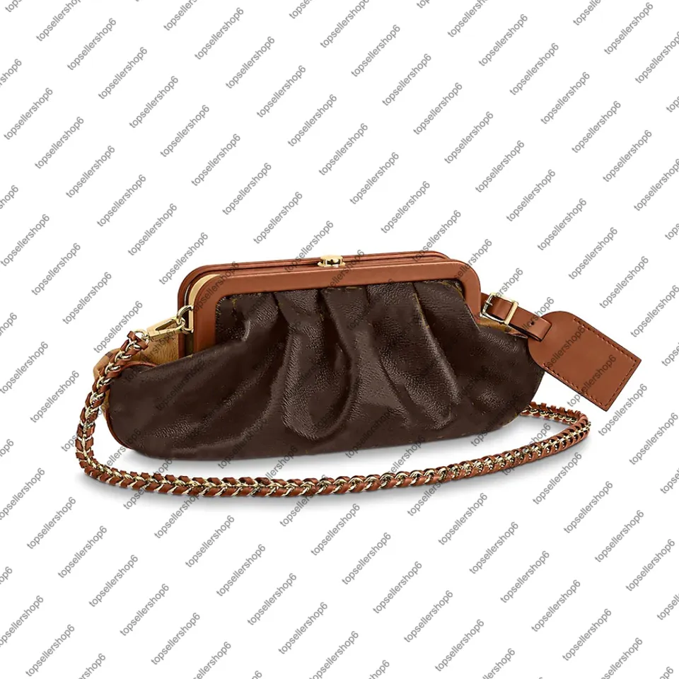 M45229 Boursicot EW Mulheres Bolsa de Cadeia Bolsa De Ombro Purse Messenger Clutch Genuine Bezerro Couro Vintage-Inspirado Boursicot Bolsa de Boursicot Bolsas De Noite