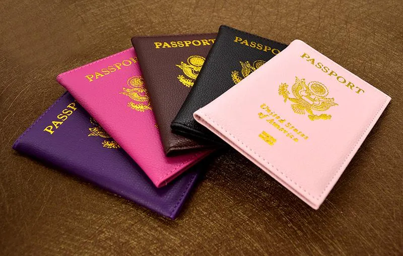 Cheap Marblizing PU Leather Passport Cover Case For Travel With ID