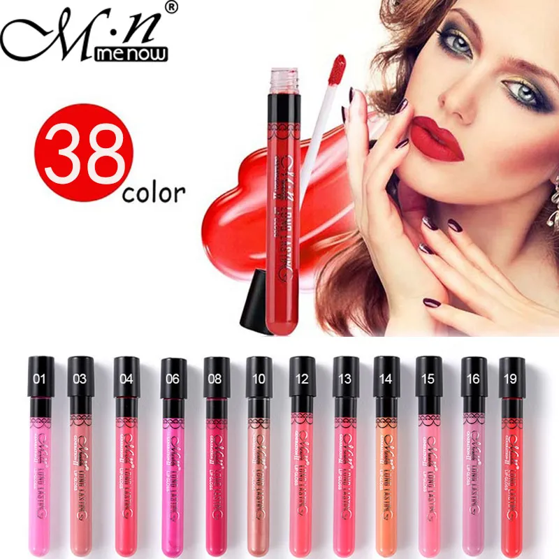 Menow Makeup Matte Lipstick Długotrwały Nawilżnik Sexy Lip Glosa Wodoodporna Uroda 38 Kolor Ciecz Szminka Darmowa Wysyłka