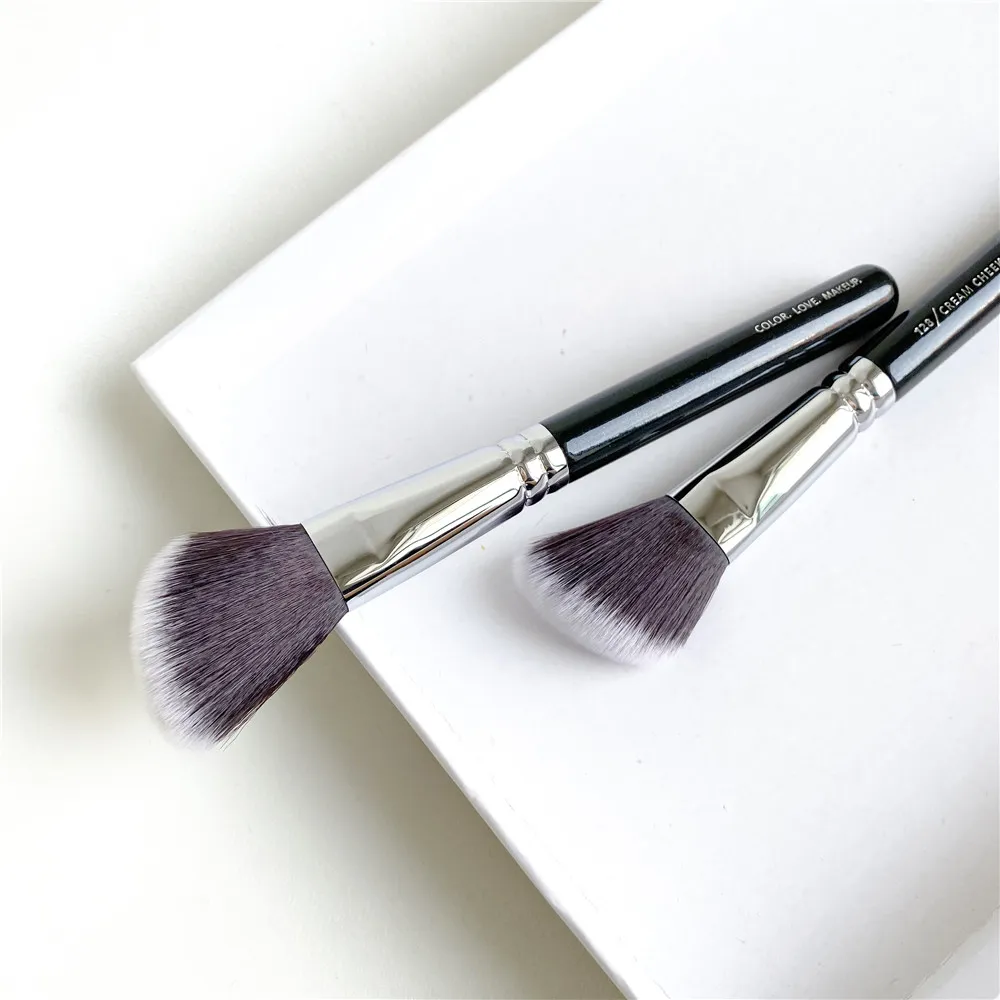 ZE 128 Cream Cheek Brush - Soft Angged Contour Blush Sculpting Proszek Makijaż Pędzel