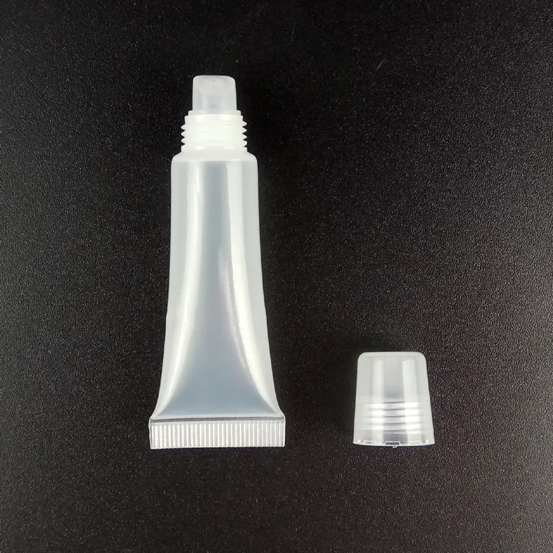 10ML Vuoto Tubo per rossetto Balsamo per labbra Tubo morbido Trucco Spremere Sub-imbottigliamento Contenitore per lucidalabbra in plastica trasparente