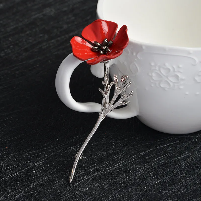 Ladies poppy brooch sales