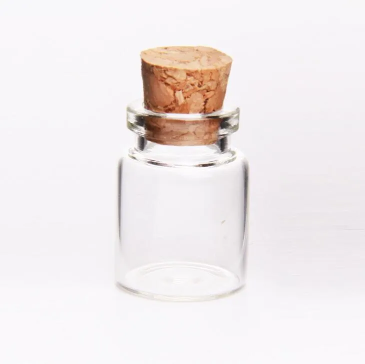 5 ml małe przezroczyste szklane butelkę z drewnianym korkiem 5cc Cork Stopper przezroczyste szklane fiolki puste próbki słoiki 22*30*12,5 mm LX2282