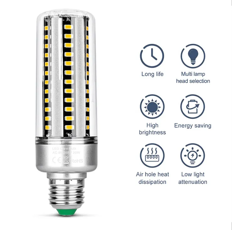 Ampoule led super brillante lampe de maïs lampe à économie d'énergie e27 e26 vis baïonnette spirale éclairage domestique ampoule à économie d'énergie.