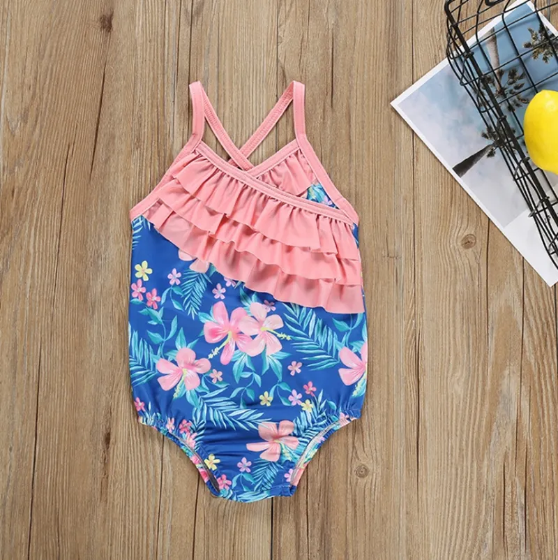 Floral One Piece Swimsuit For Baby Girls With Ruffled Design And Suspender Multi Link Rear Suspension Perfect For Summer Swimming And Costume Parties DHW3226 From China1zhan 6.59 DHgate.Com