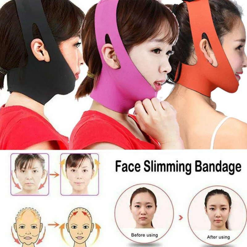 Minska dubbel hakans ansikte v Shaper Strap Face-Lift Bandage Belt Form Facial Women Bantimming Mask